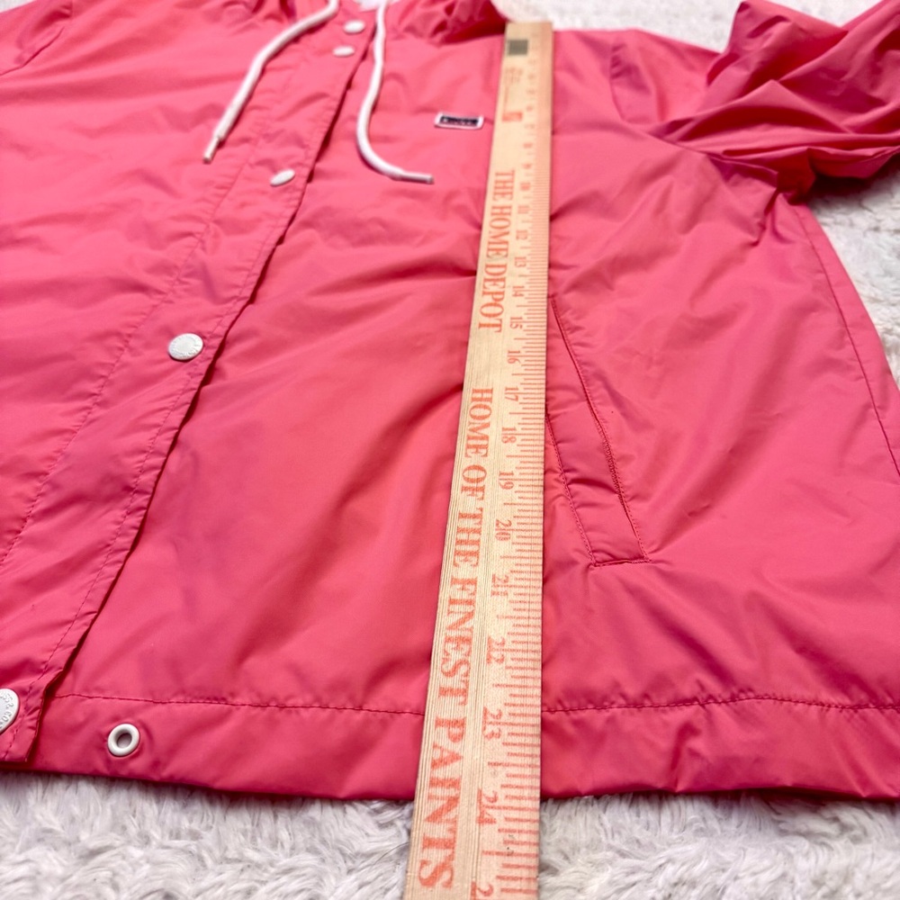 Levi’s Pink Nylon Retro Raincoat XL | Y2K Streetwear Hooded Windbreaker - Picture 6 of 7